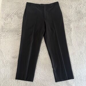 Brooks Brothers 346 Mens Black Wool Lycra Dress Pant 37x31 Fits 37x29 Flat Front